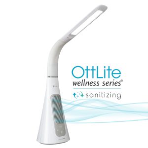 OttLite SanitizingPro LED Desk Lamp and UV Air Purifier is a patent-pending design that uses three different sanitizing techniques to create a healthier space: (1) patented SpectraClean LED technology to reduce bacteria, (2) UVC LEDs to reduce bacteria and viruses, and (3) a HEPA filter to capture and trap airborne particles. The lamp head features OttLite ClearSun LEDs that are specially developed to reduce glare and eyestrain by up to 51%. It’s the ultimate health and wellness lamp.